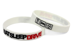 Opaska silikonowa Eat Sleep Drive | biała